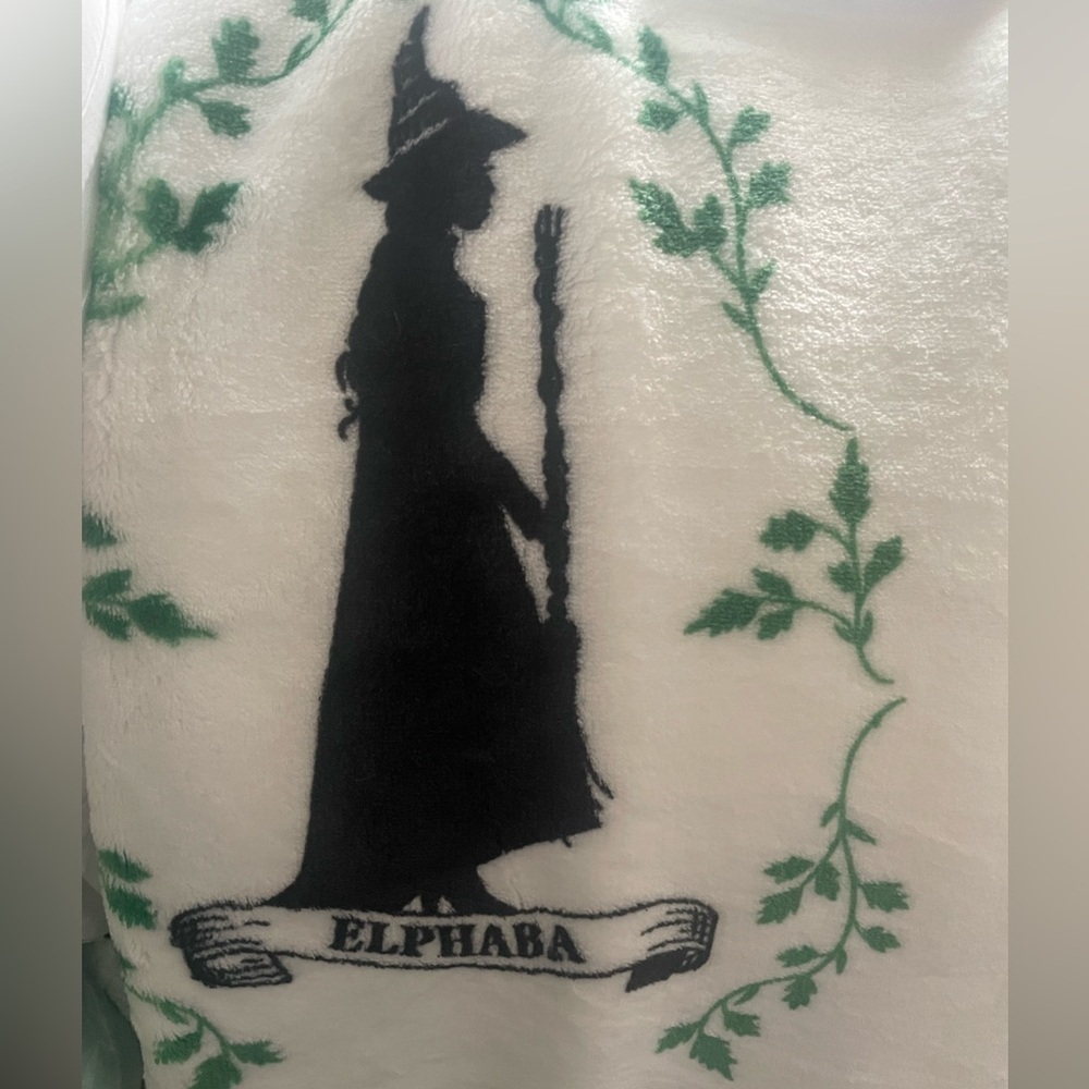 Wicked soft plush throw blanket with the witch Elphaba 50x70 in